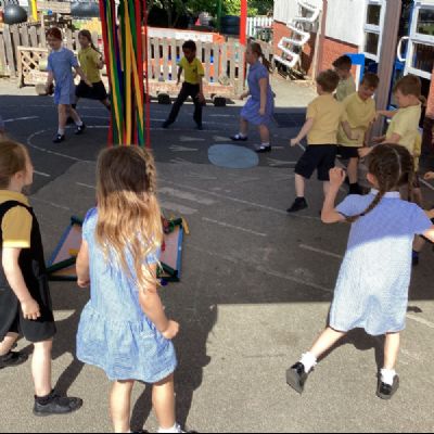 Maypole dancing